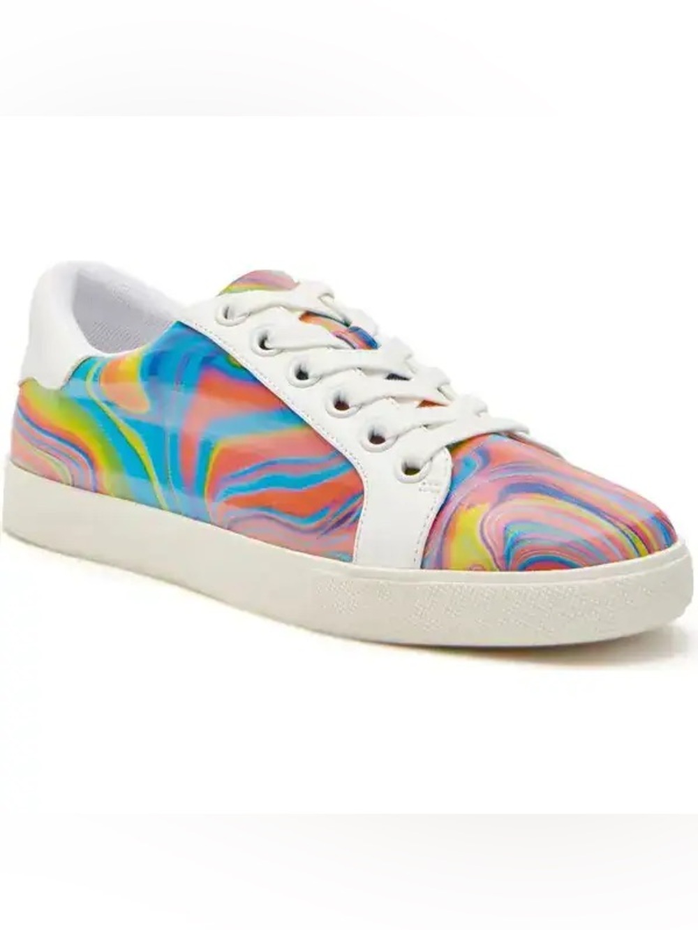 🖤🖤 Katy Berry the Rizzo Sneakers - The Holographic Lace up Rainbow Sneakers 9M - Picture 1 of 7